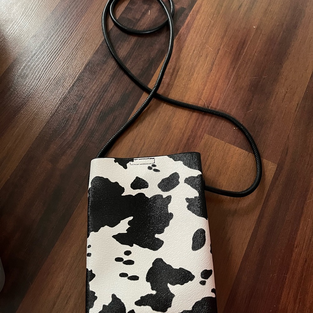 Black and White Cow Print Crossbody Bag
